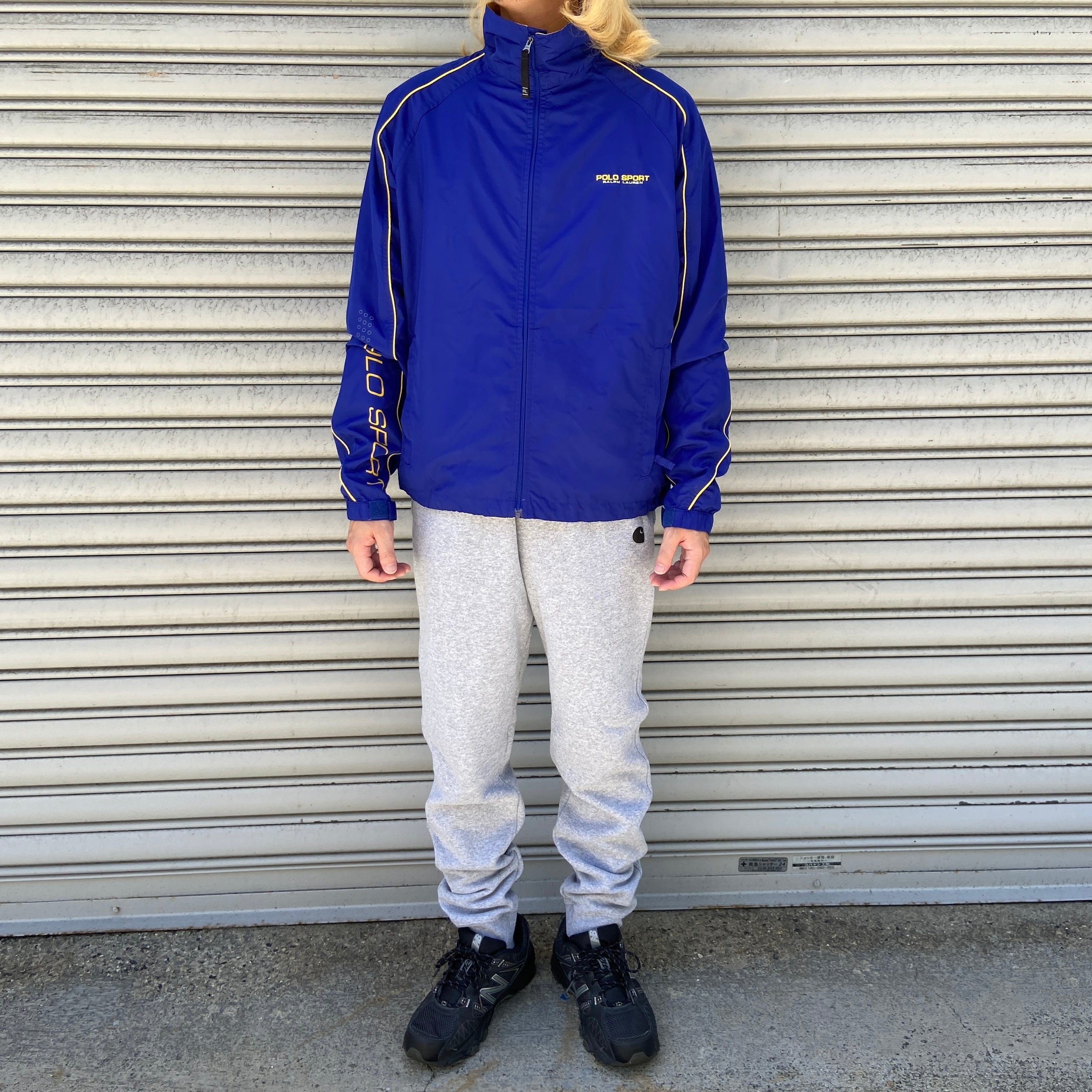 90s POLO SPORT ラルフローレン ナイロンジャケット ブルー M | 古着屋 Uan