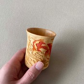 【ぐい呑】金魚 -生成り Large sake cup