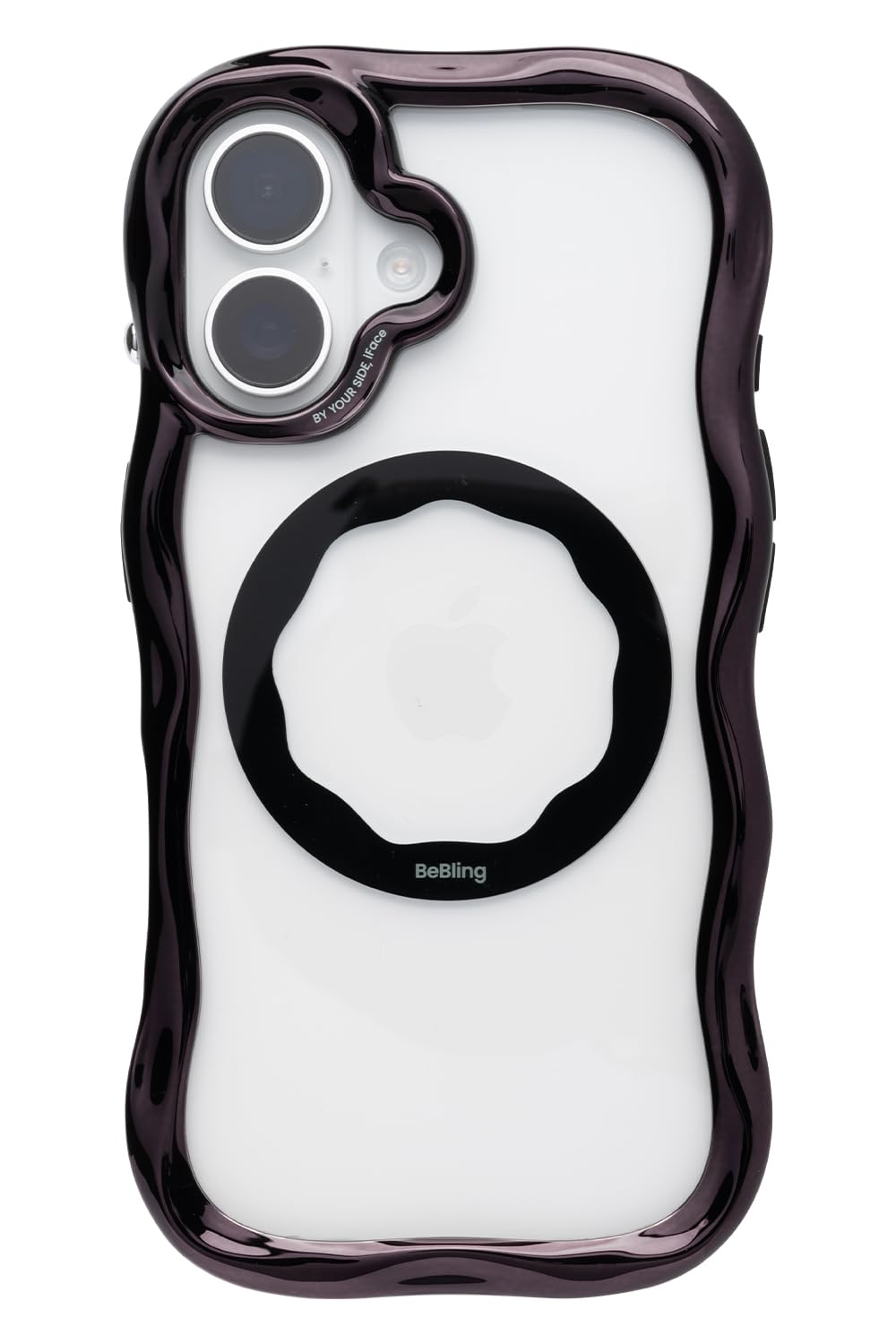 iFace BeBling Wave MagSynq iPhone 17 対応 ケース MagSafe対応 クリア (ブラック)