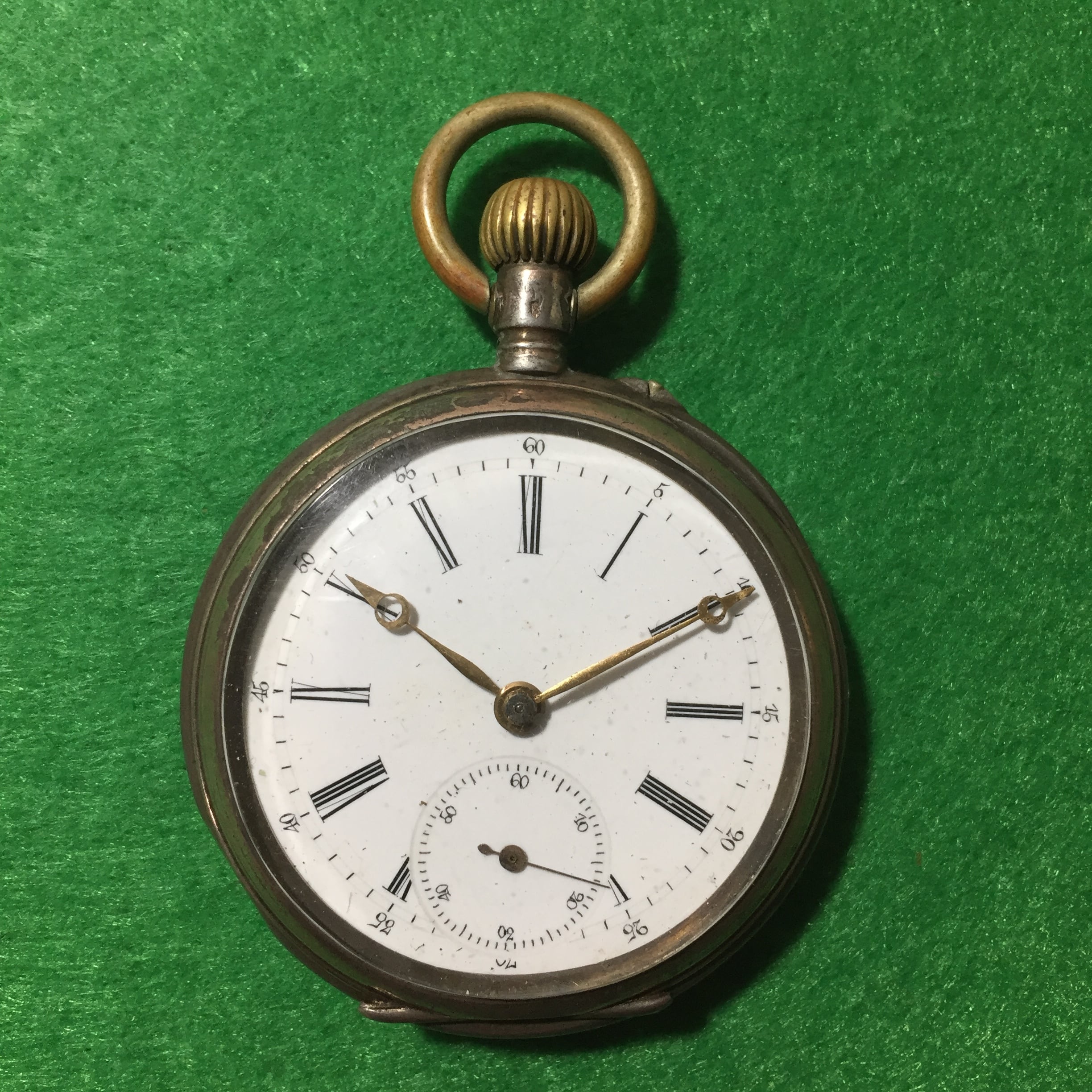 Swiss Cylindre Silver Case Pocket Watch