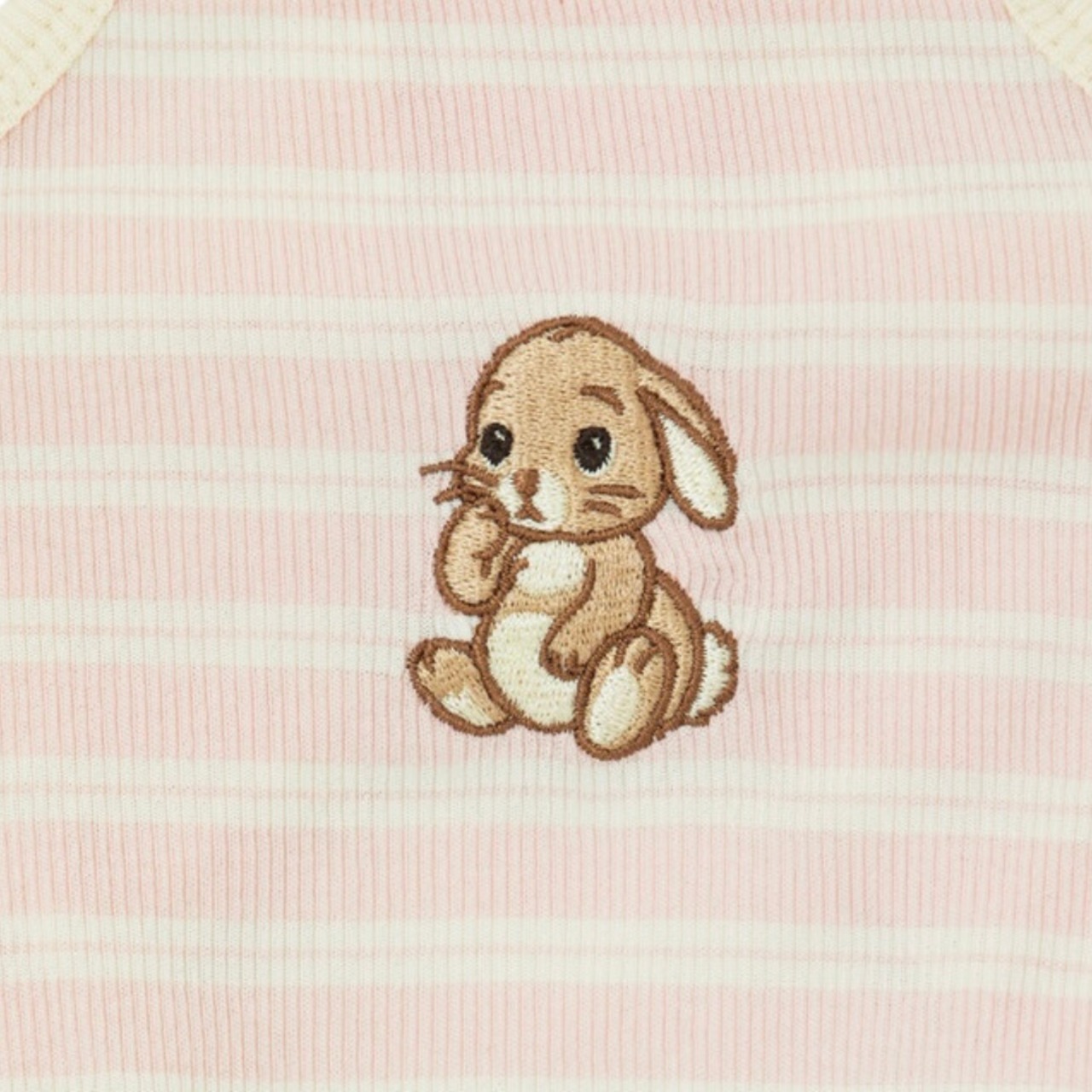 【予約】[ thesallyslaw ] Bunny Romper｜Pink Milk Stripe - 17