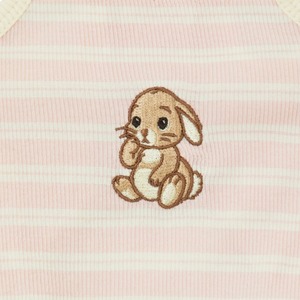 【予約】[ thesallyslaw ] Bunny Romper｜Pink Milk Stripe