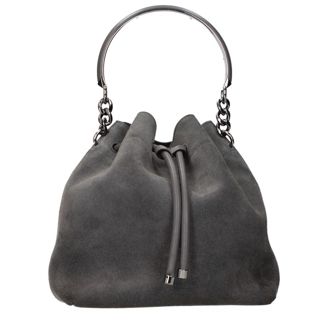 【新品】JIMMY CHOO ジミーチュウ レディース ハンドバッグ スエード グレー BONBONOSUESTORMGUNMETAL