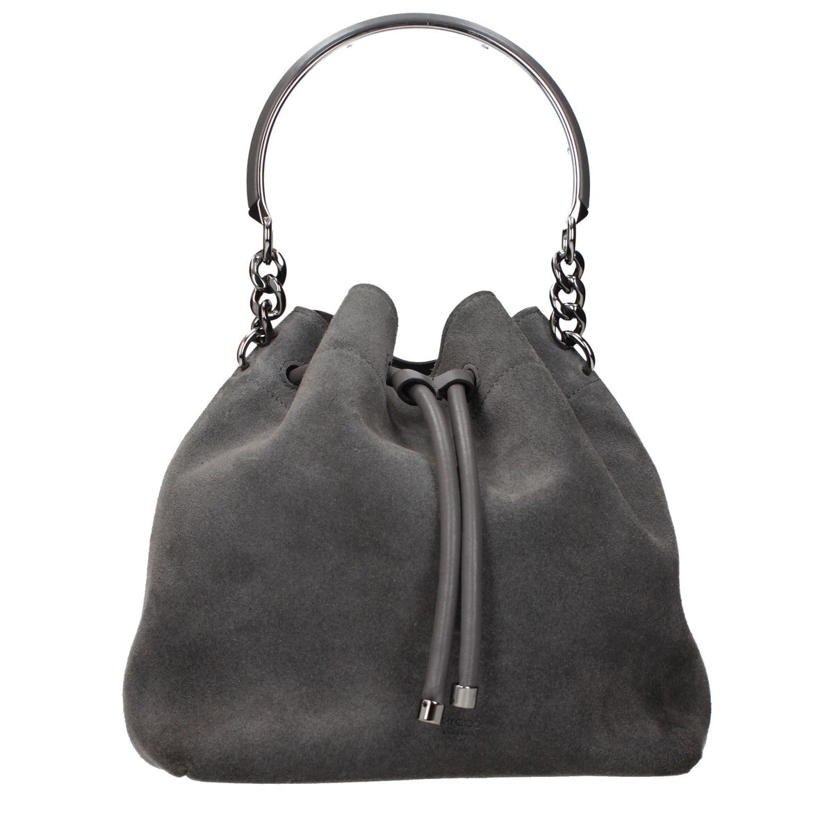 【新品】JIMMY CHOO ジミーチュウ レディース ハンドバッグ スエード グレー BONBONOSUESTORMGUNMETAL