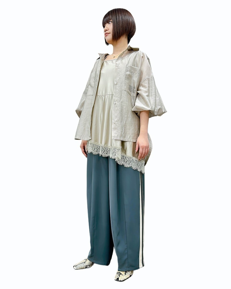 SALE【ayane】裾レースアシンメトリーフレアタンク 836605 アヤン