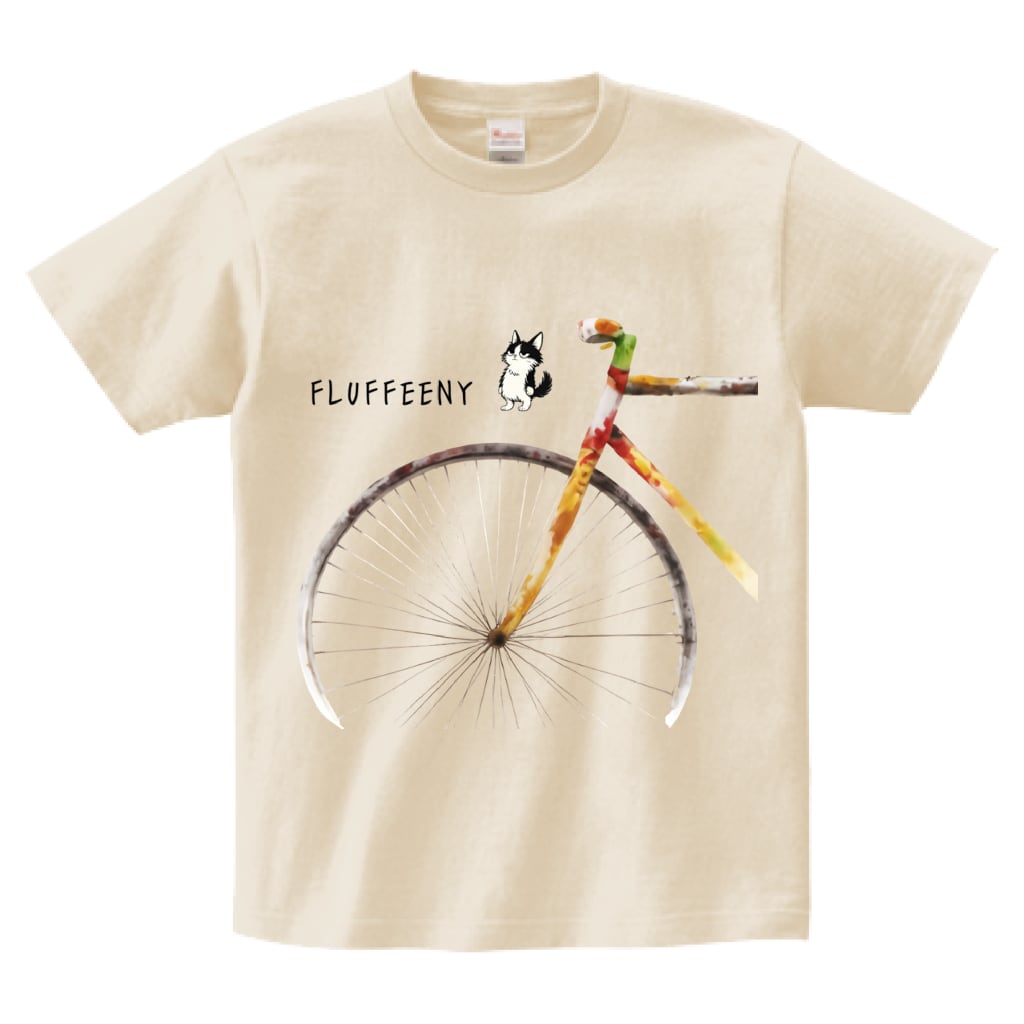 【猫と自転車】半袖Tシャツ(OF00422)(1COLOR)