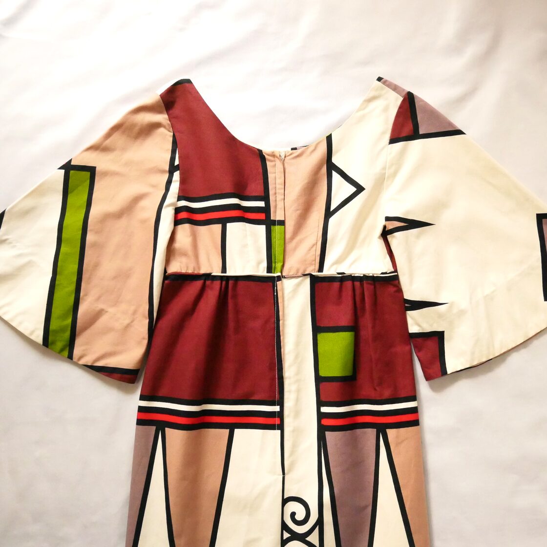 70s vintage POMARE TAHITI mondrian pattern maxi dress 60年代 70 