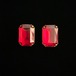 Big octagon red stud earrings