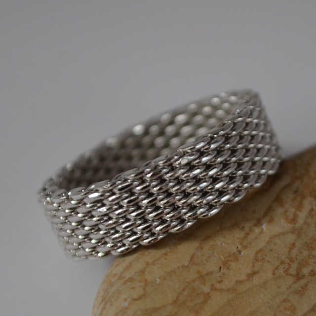 S925 Chain wide ring (R119)