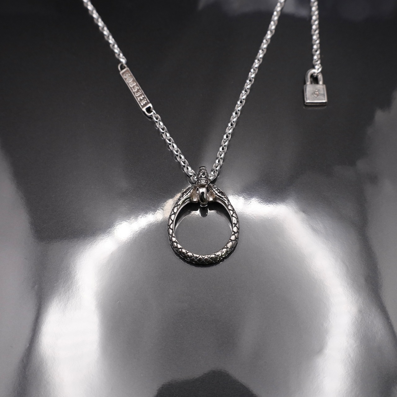 SNAKE HORSESHOE #1 NECKLACE with GODSIZE® I.D. TAG / スネークホースシュー#1 ネックレス ゴッドサイズ® I.D.タグ