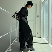 NYLON stitch cropped PO/black