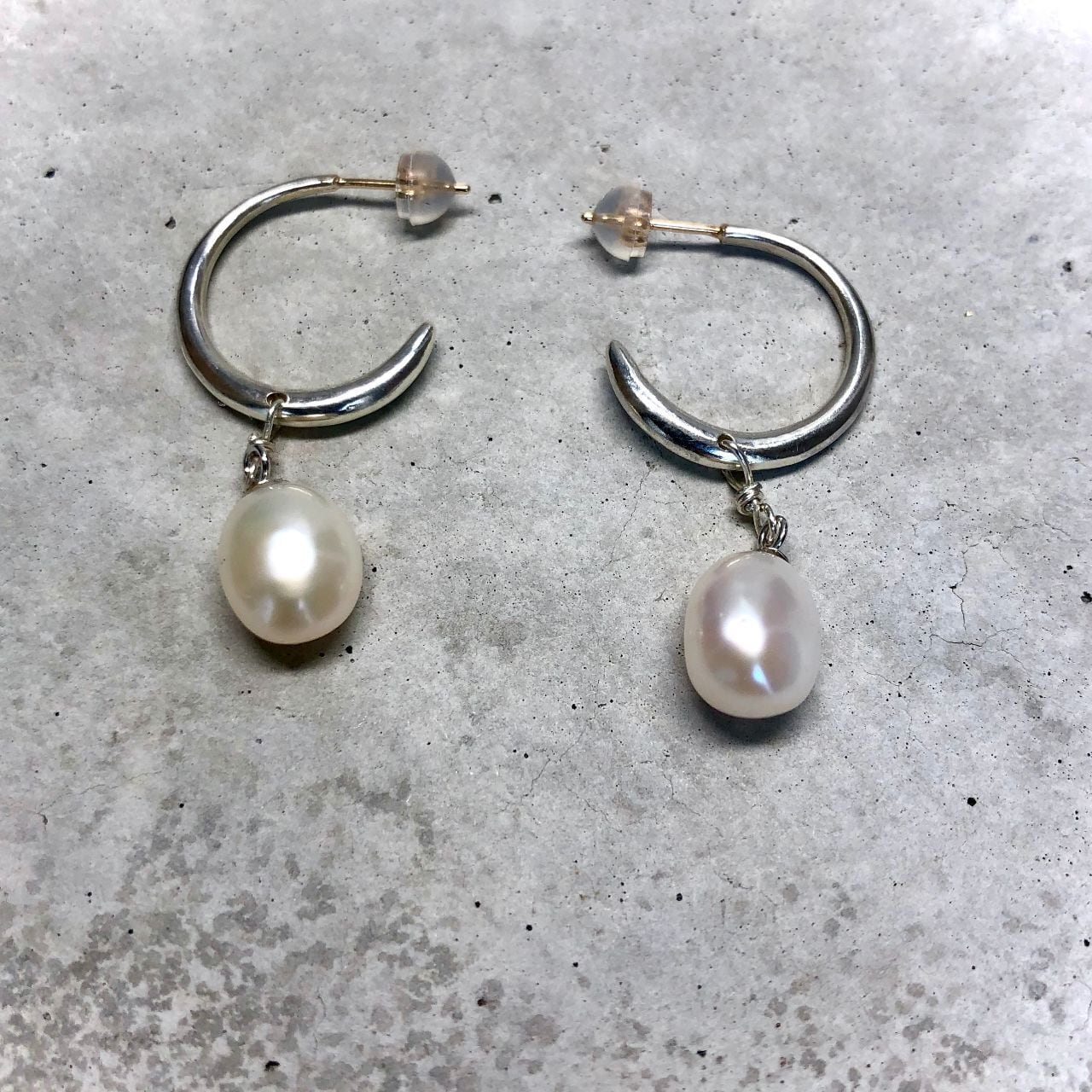 【LP-53SV】Baroque pearl hoop pierced 