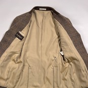 Paul Stuart ポールスチュアート バスケットボタン ツイード チェック ウール テーラード ジャケット 9AR /ブラウン系 レディース 三陽商会