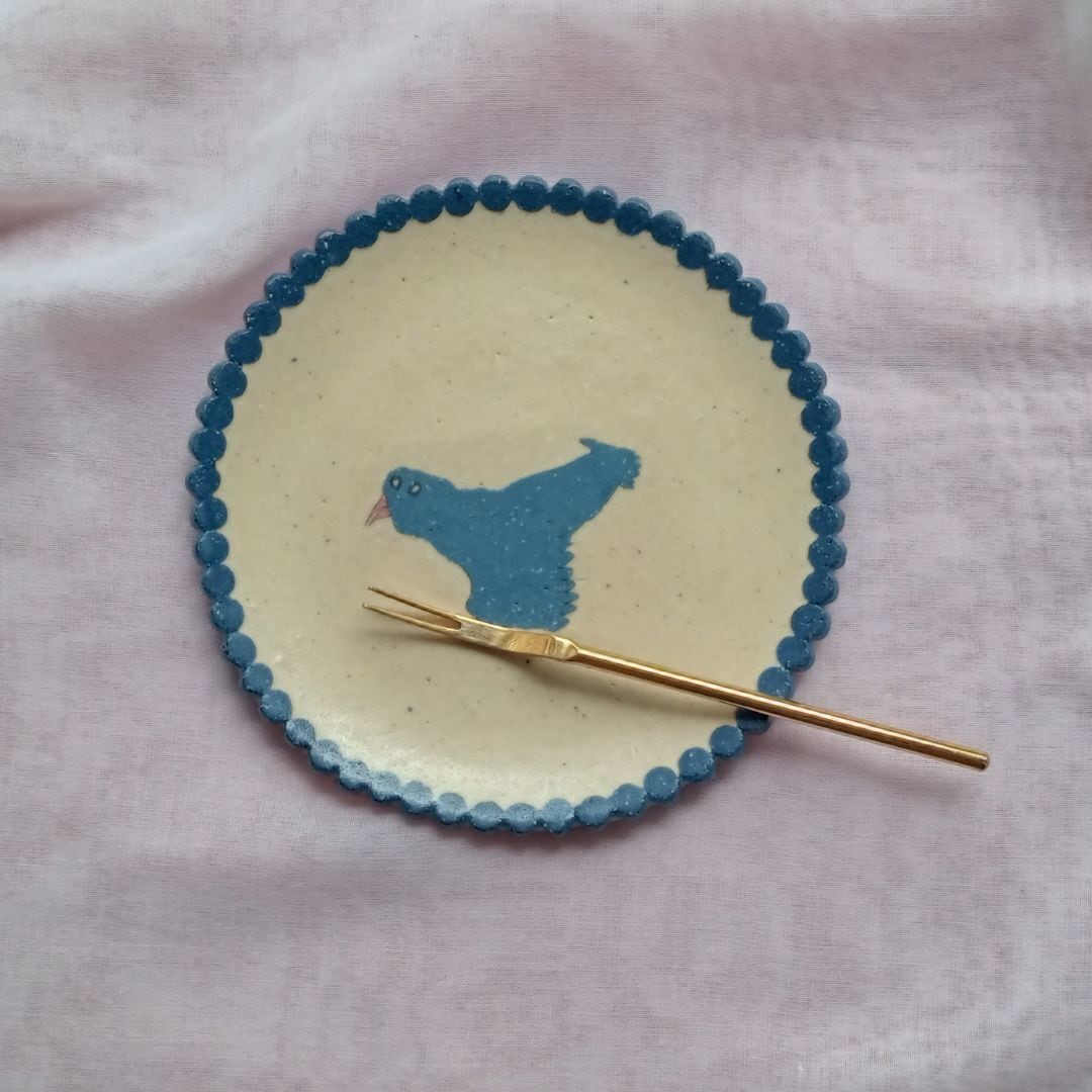 つぶつぶリム皿<トリ> 田中ちあき