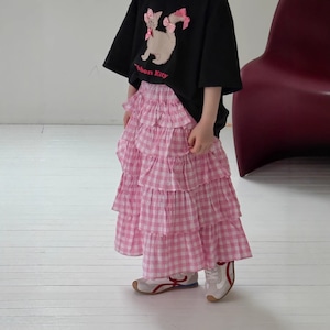 夏姫系ピンク段重ねスカート