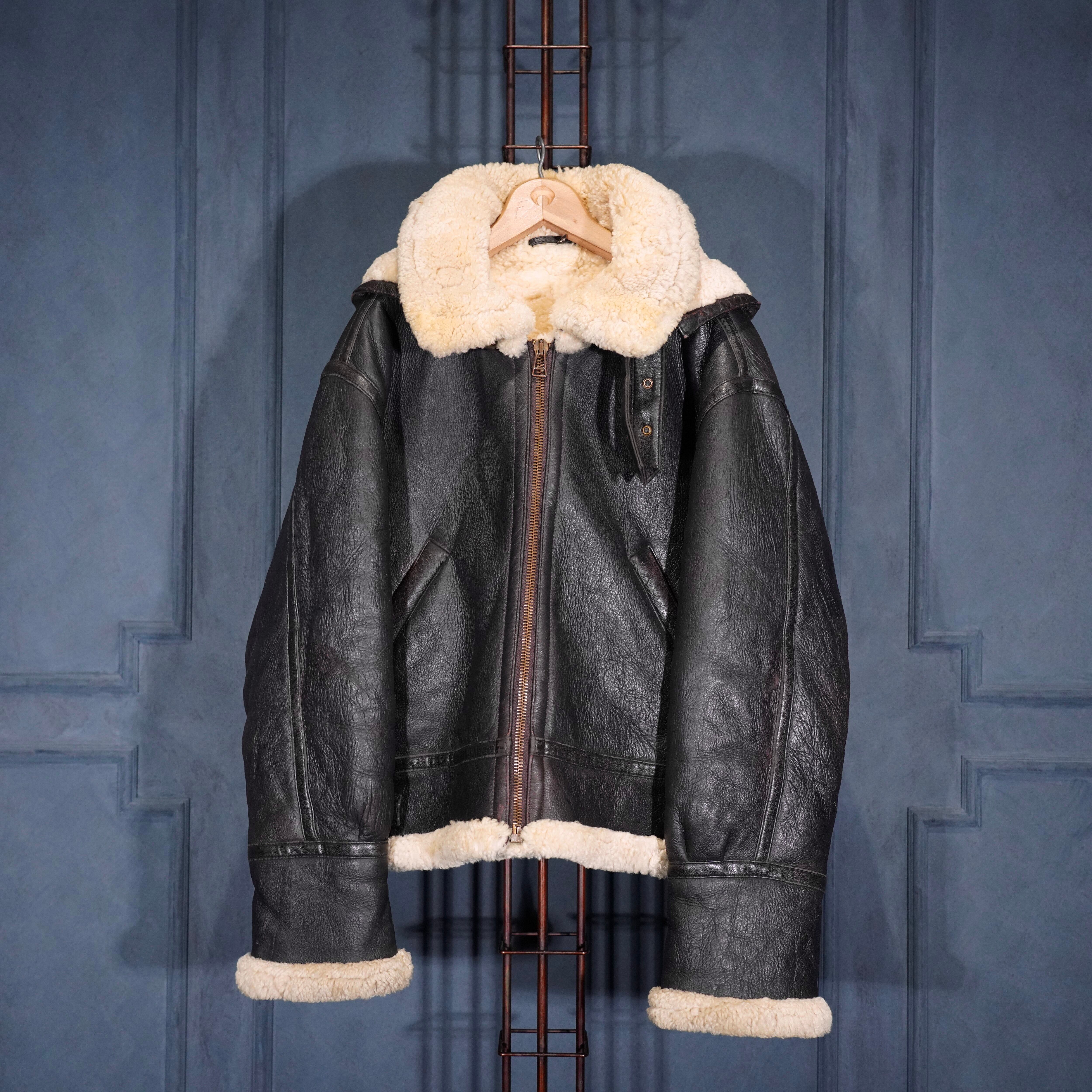 ユーロヴィンテージ レザームートンジャケット EU VINTAGE B-3 TYPE MOUTON LEATHER ZIP UP HOODIE BLOUSON