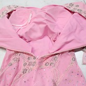 【美品 社交ダンス衣装】ワンピース ドレス leirena レイリーナ ピンク 花柄 レース ラインストーン ホログラム かわいい