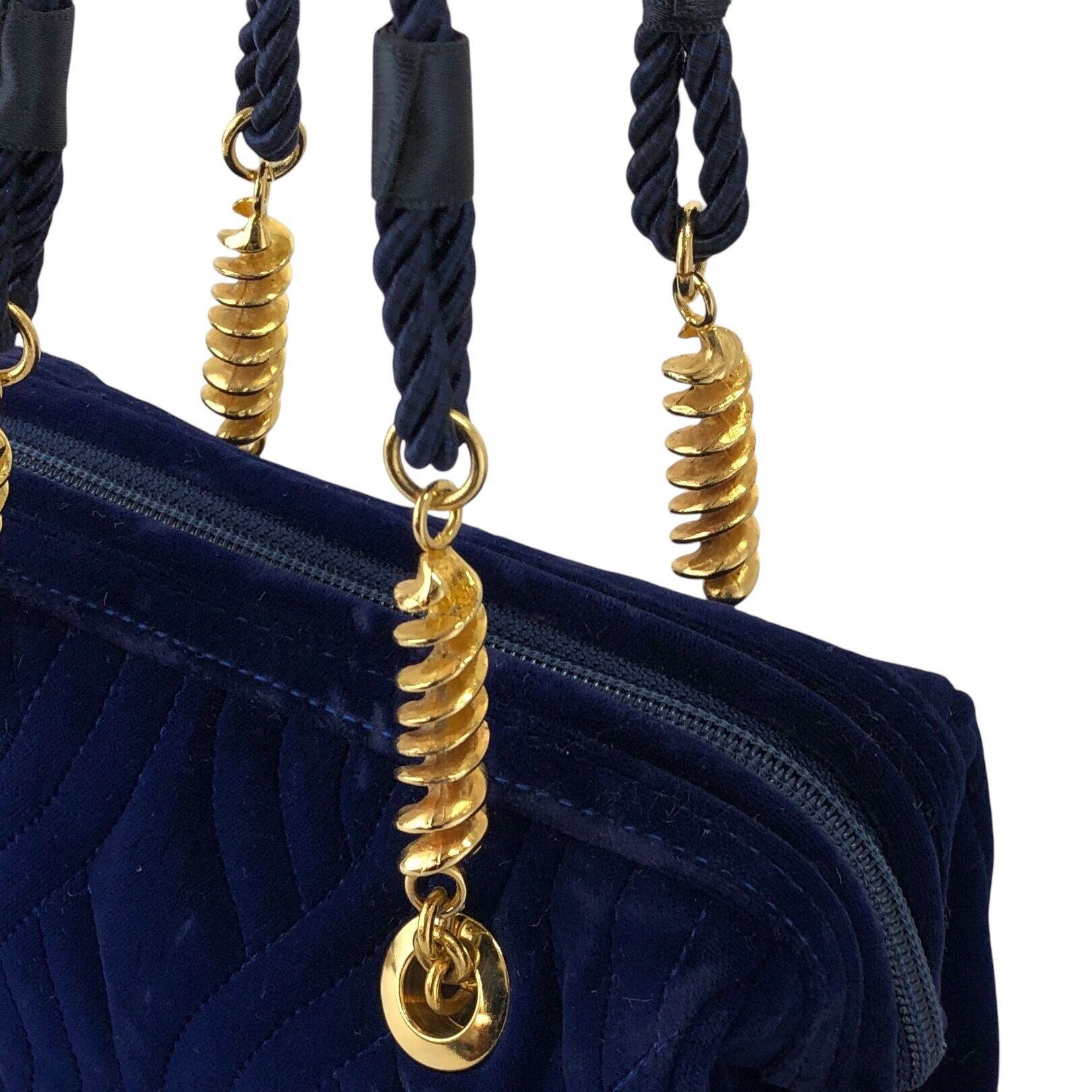 FENDI フェンディ ショルダーバッグ ネイビー ツイスト ベロア ミニ