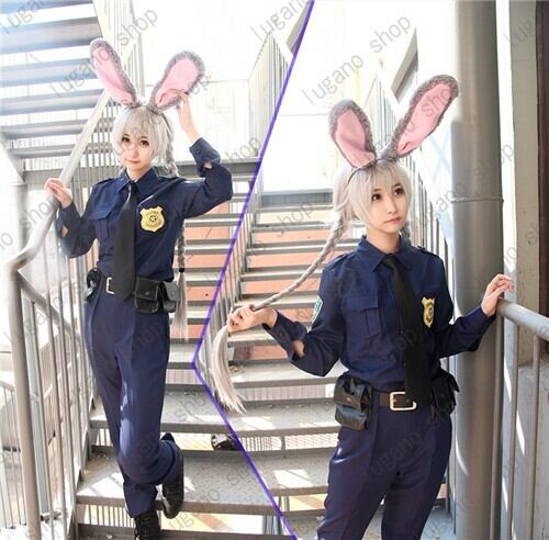 K3248b　ディズニー　ズートピア　 ZOOTOPIA 　ジュディホップス Judy 風 コスプレ 衣装＋ウィッグ+髪飾り cosplay　 コスチューム ハロウィン　イベント | ルガーノショップ powered by BASE