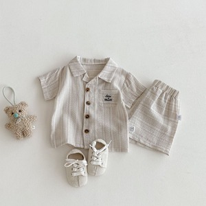 【BABY&KID】ストライプグレーセットアップ