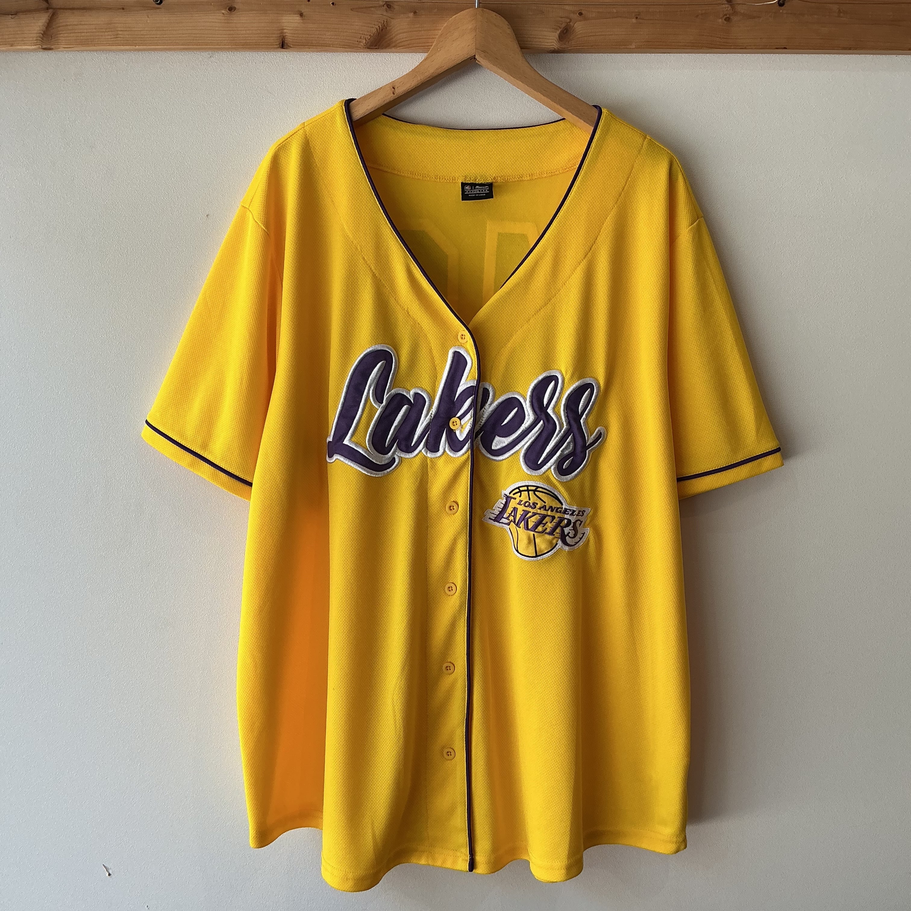 NBA Los Angeles Lakers ベースボールシャツ ゲームシャツ 半袖Tシャツ