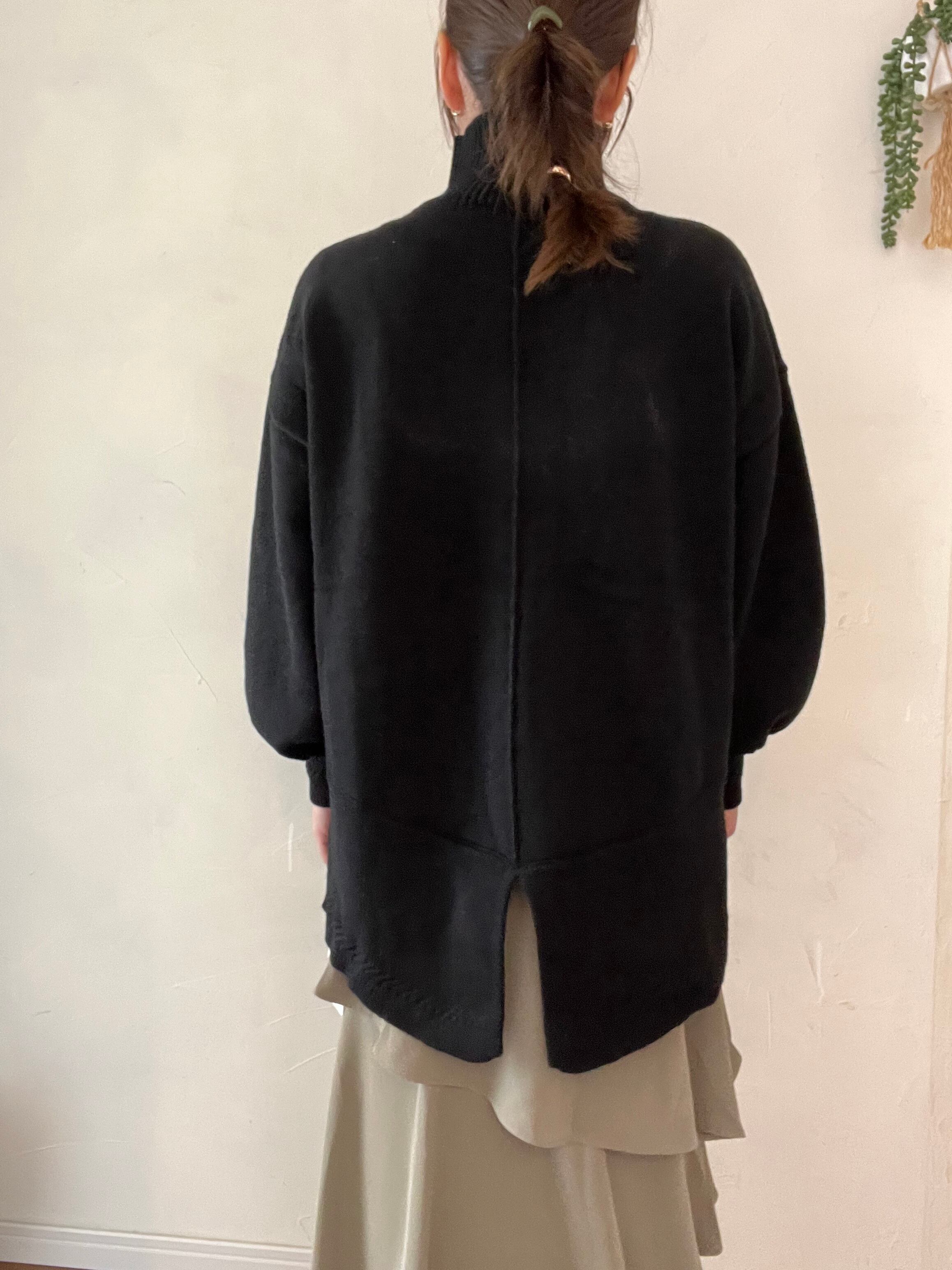 【SELECT】バックスリットリブ柄ニット