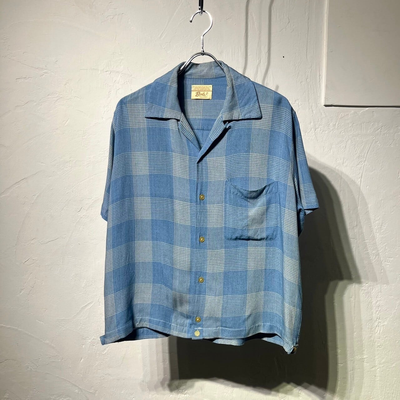 ~60s Benle Open Collar Rayon Shirt Jacket