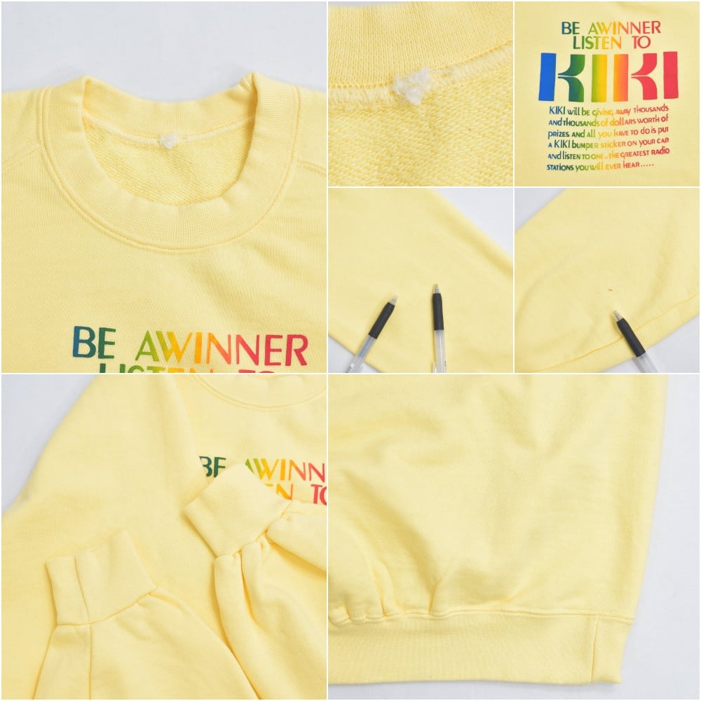 80～90s KIKI ケーアイケーアイ プリント ラグラン スウェットシャツ