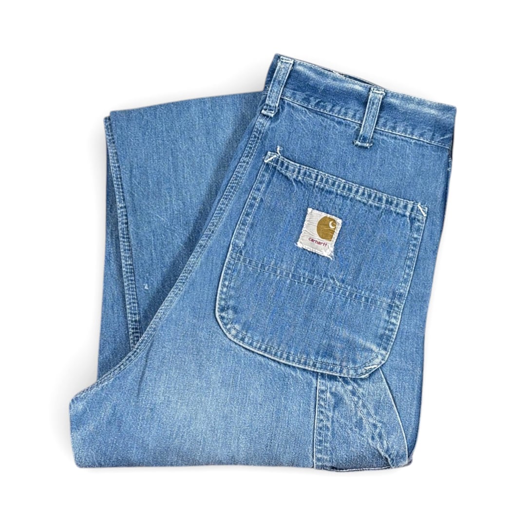 70s カーハート USA製 ヴィンテージ ペインターパンツ ワーク スコービルジップ CARHARTT サイズW30 古着 EA0347