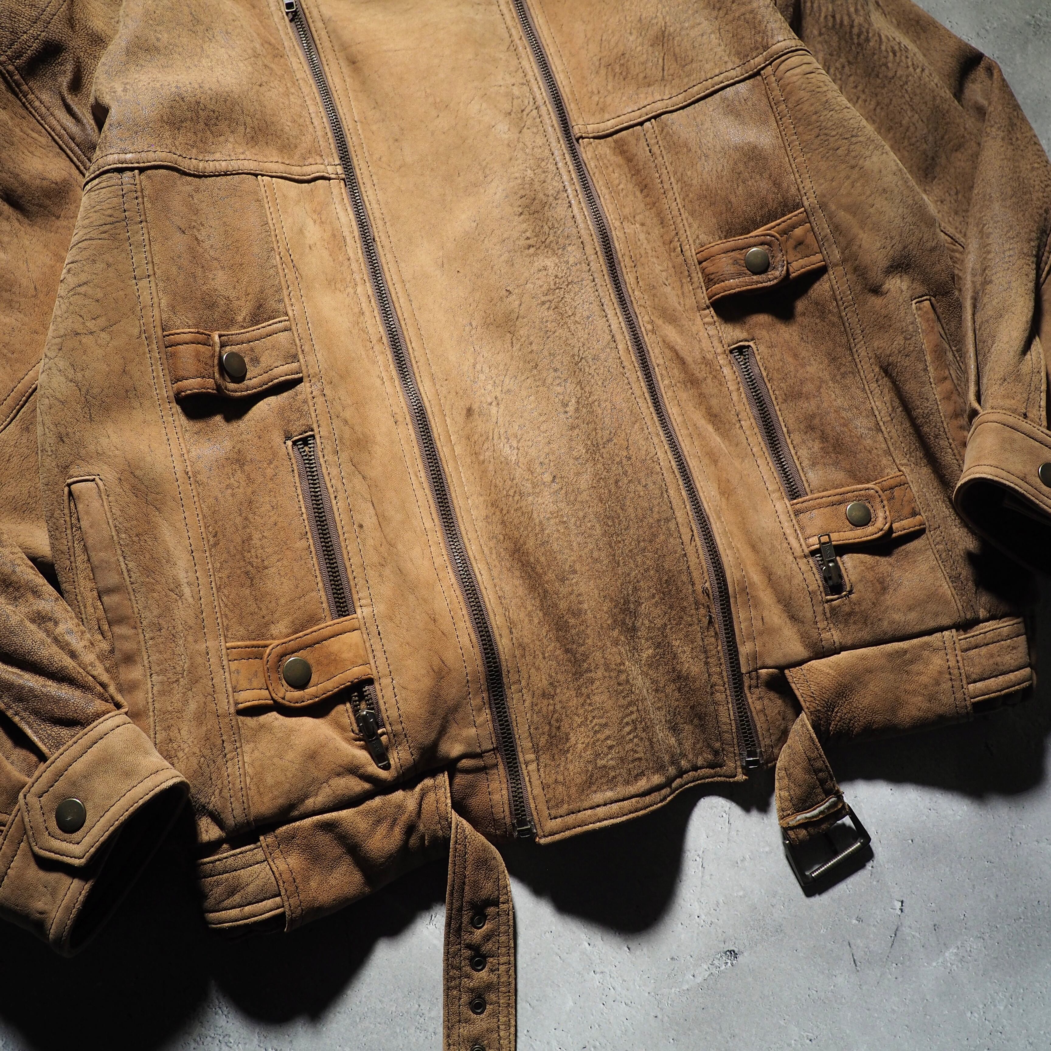 " 変形 - Deformation " vintage loose leather jacket