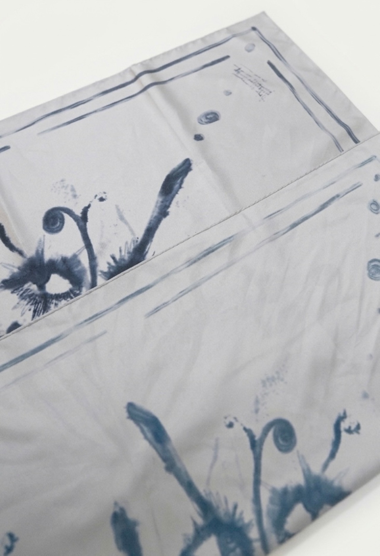 Plants Eye Reversible Scarf /  BLUE GRAY ×GREEN GRAY - 5