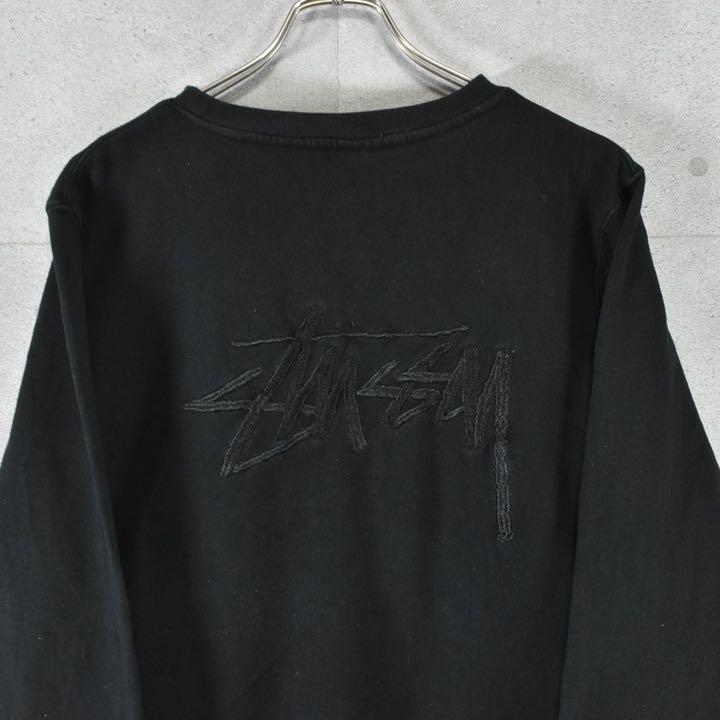 【80s】黒タグ USA製 STUSSY スウェット 刺繍ロゴ ワンポイント