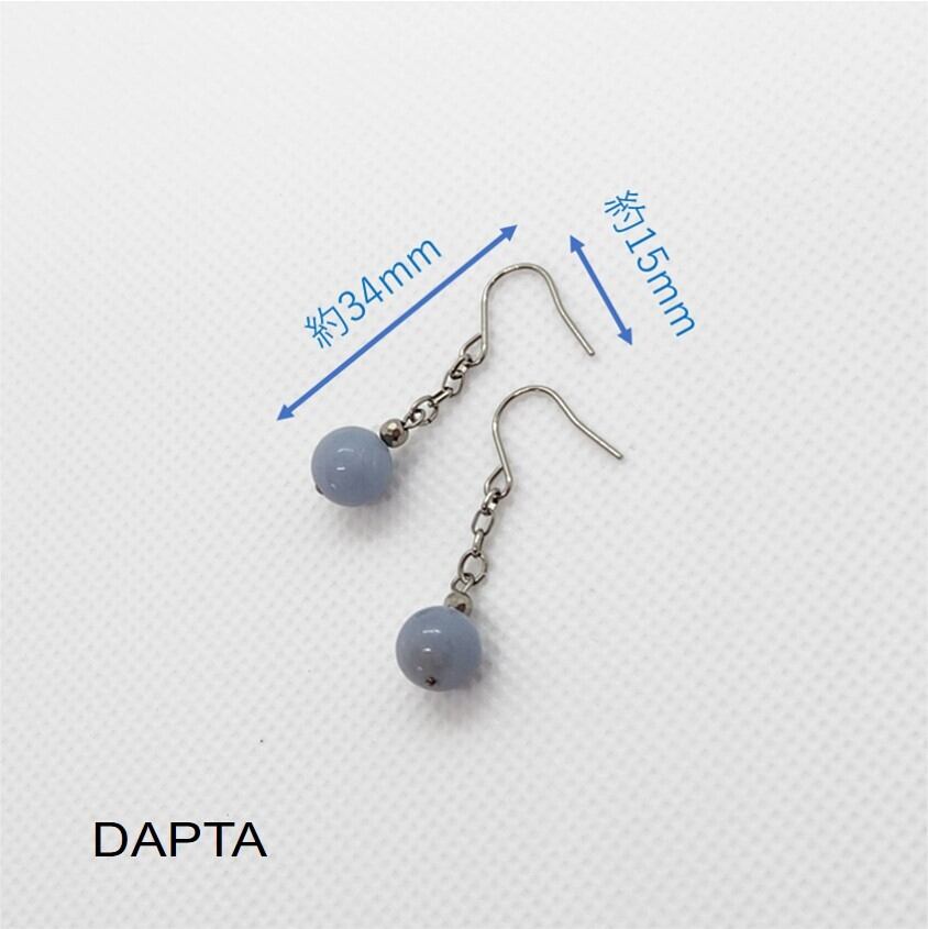金属アレルギー対応】純チタン 天然石ピアス エンジェライト | DAPTA