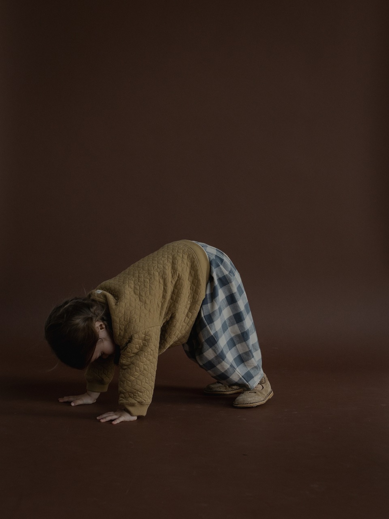 ORGANIC ZOO Fog Blue Gingham Lodge Pants