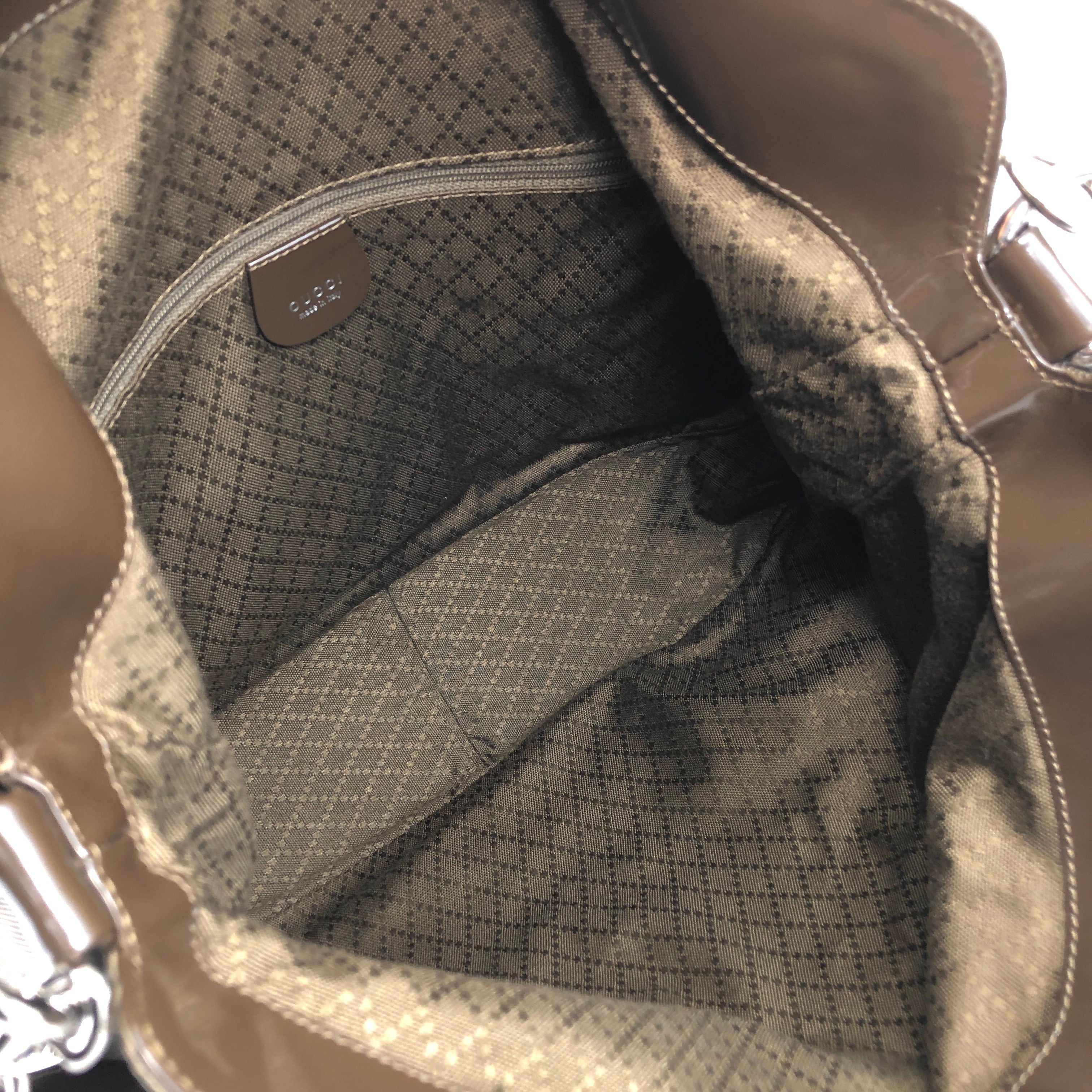 GUCCI グッチ ショルダーバッグ ブラウン バンブー ナイロン 2WAY 001