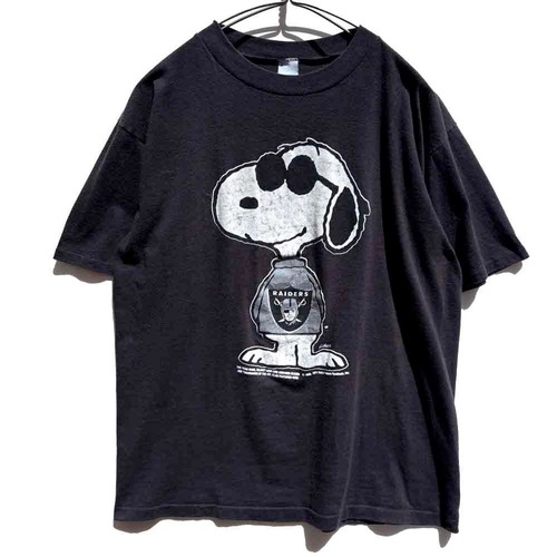 【Snoopy - RAIDERS】Vintage Snoopy x Las Vegas Raiders Print T-Shirt【1970s-】Vintage Print T-Shirt