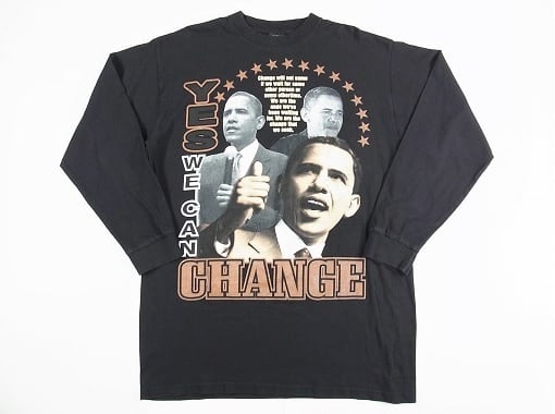 BARACK OBAMA オバマ大統領 YES WE CAN CHANGE 長袖Tシャツ | CYCLONE