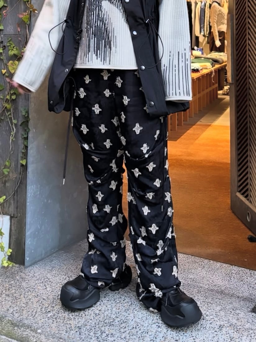 25AW】BELPER ベルパー / DINOSAUR JACQUARD PANTS / ジャガードパンツ