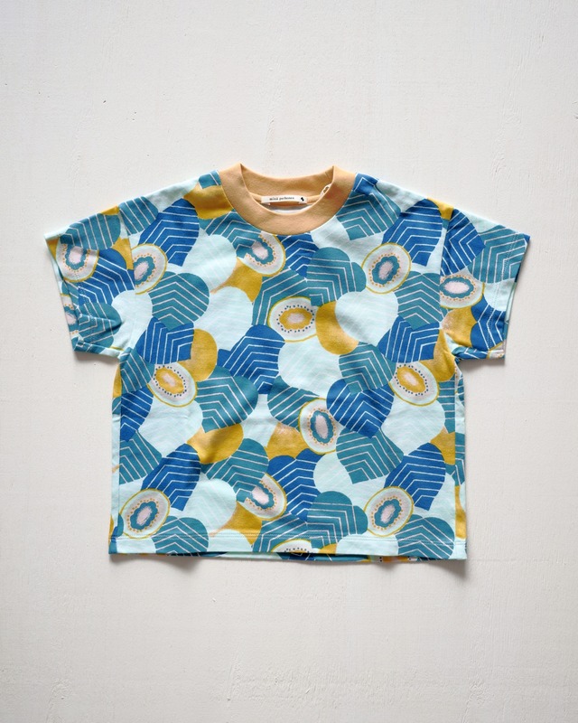 【 mina perhonen 26SS 】 kiwi “Tシャツ” / AES8523PC / blue / 110cm