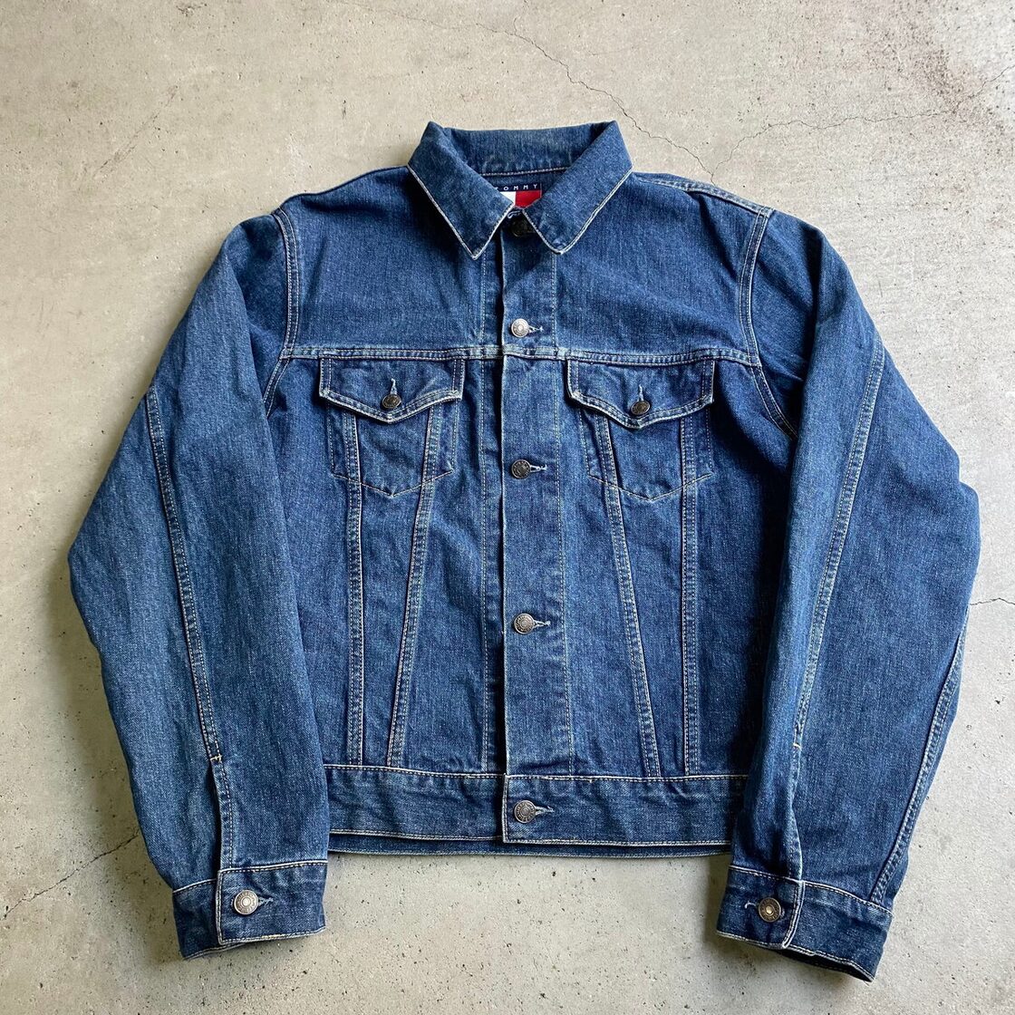 90年代 旧タグ トミーヒルフィガー デニムジャケット メンズL 古着 90S 