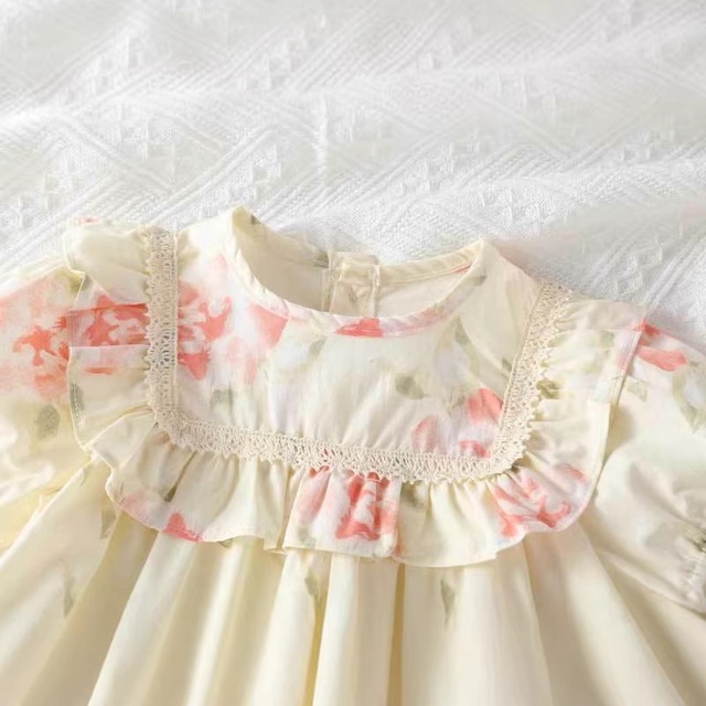 【姉妹服】ピーチブロッサム花柄ロンパース／ワンピース - 7