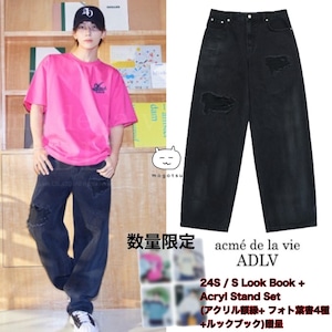 ★SEVENTEEN ジョンハン 着用!!【ADLV】DESTROYED WASHING SPRAY DENIM PANTS LIGHT BLACK