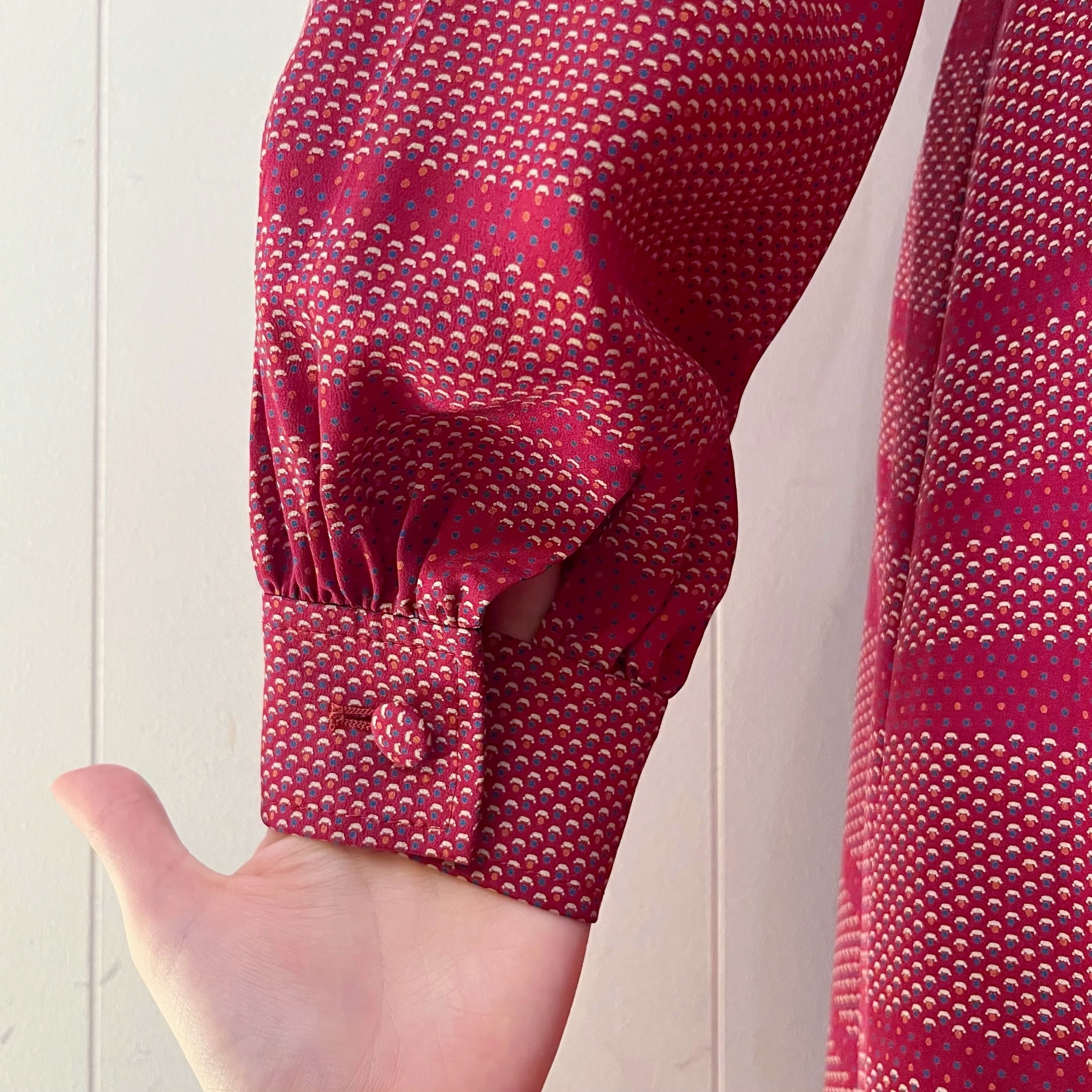 red ribbon tie tuck one-piece