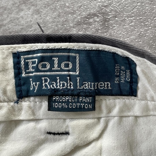 00s Polo by Ralph Lauren 36/30 グレーチノパンツ 詳細写真2