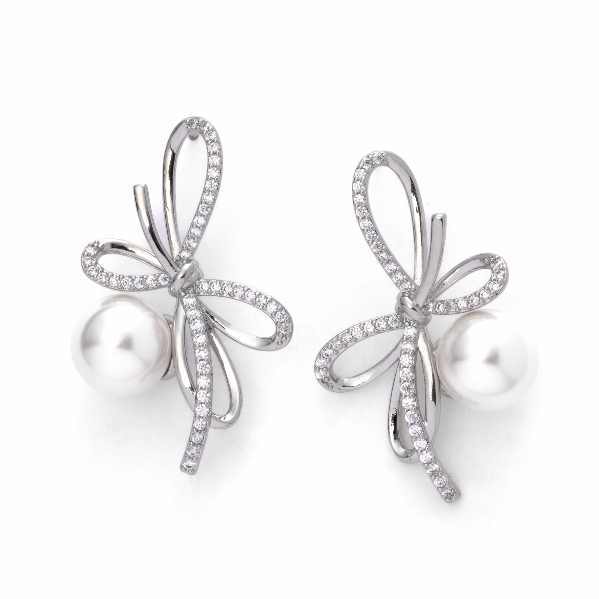 E-121 Pearl Ribbon ピアス