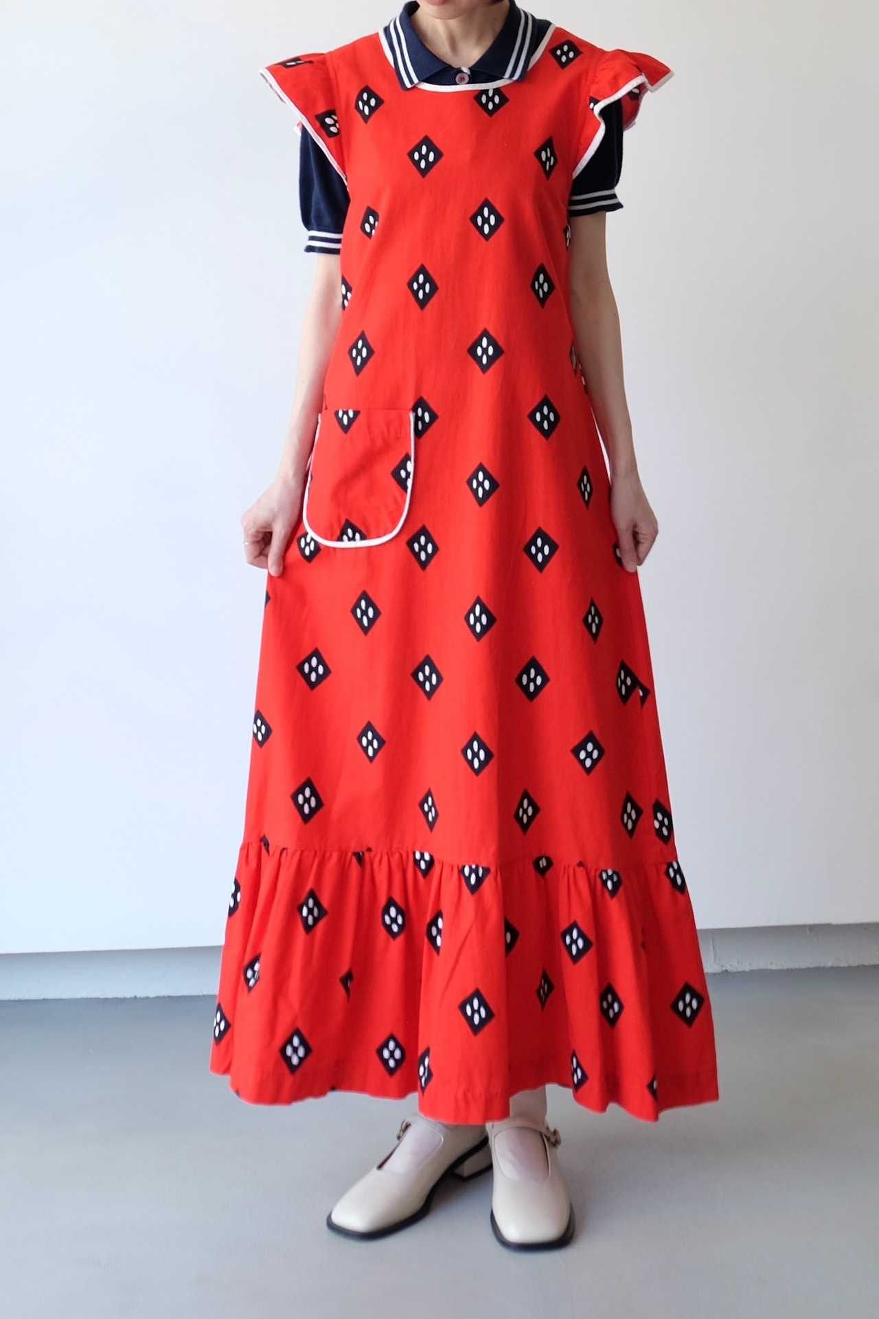 Rhombus dots apron dress