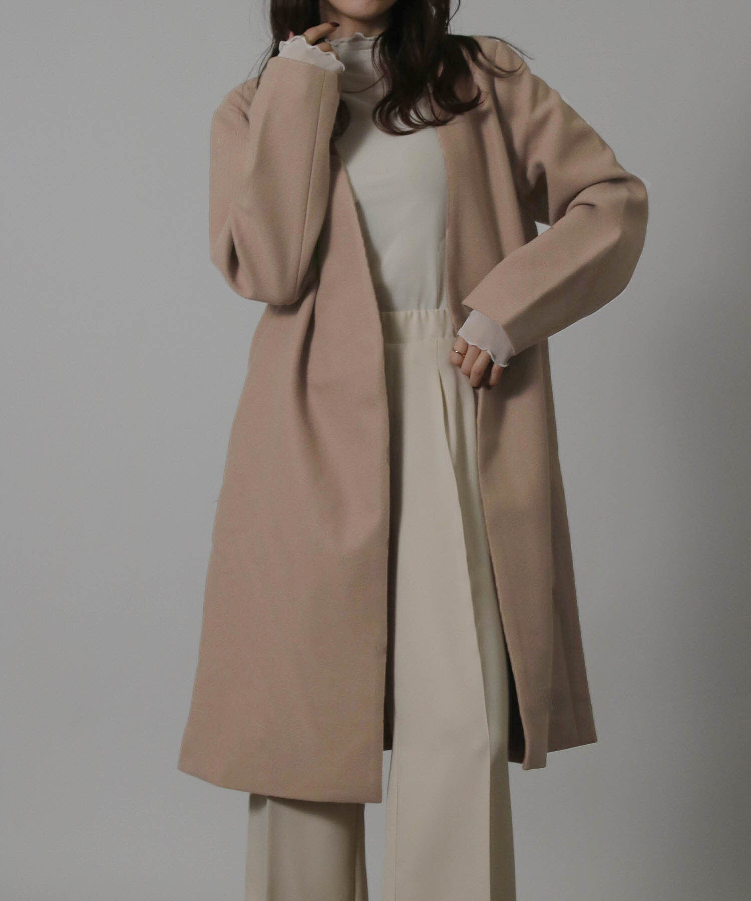 ノーカラーコートノリリ様 NOLLEY'S（ノーリーズ） ノーカラーコート コート バイカラーリバー