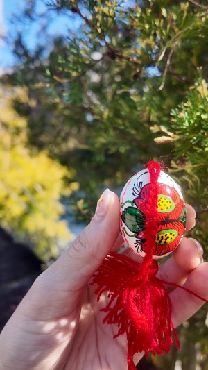 装飾用木製プィサンカ　小（イースターエッグ）　コロミヤモデル　