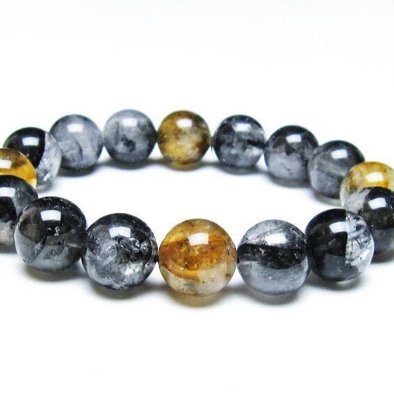 エレスチャルクォーツ ブレスレット 13mm ブラックエレスチャル 一点物 メール便可 [M便 1/10] 111-37843