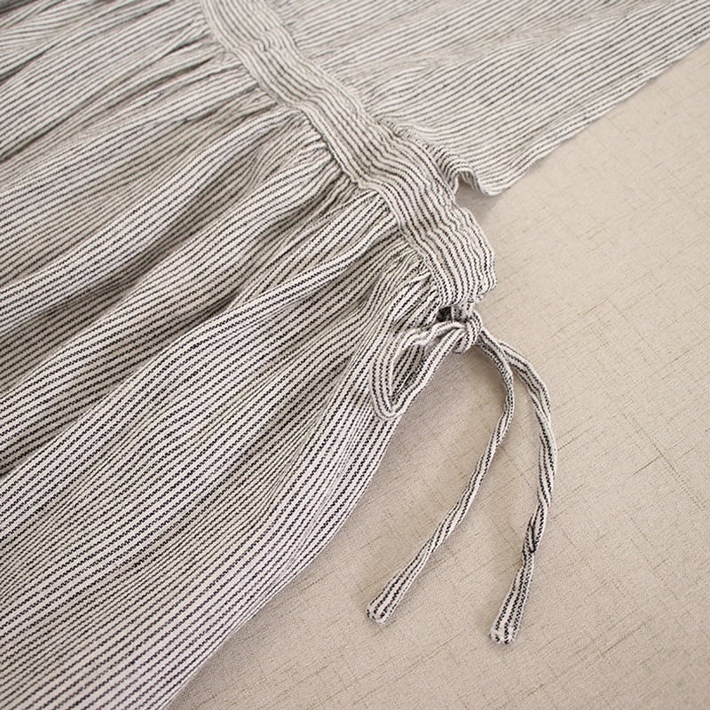 ストライプサイドリボンエプロンワンピース W0915 | Wild❁Garden